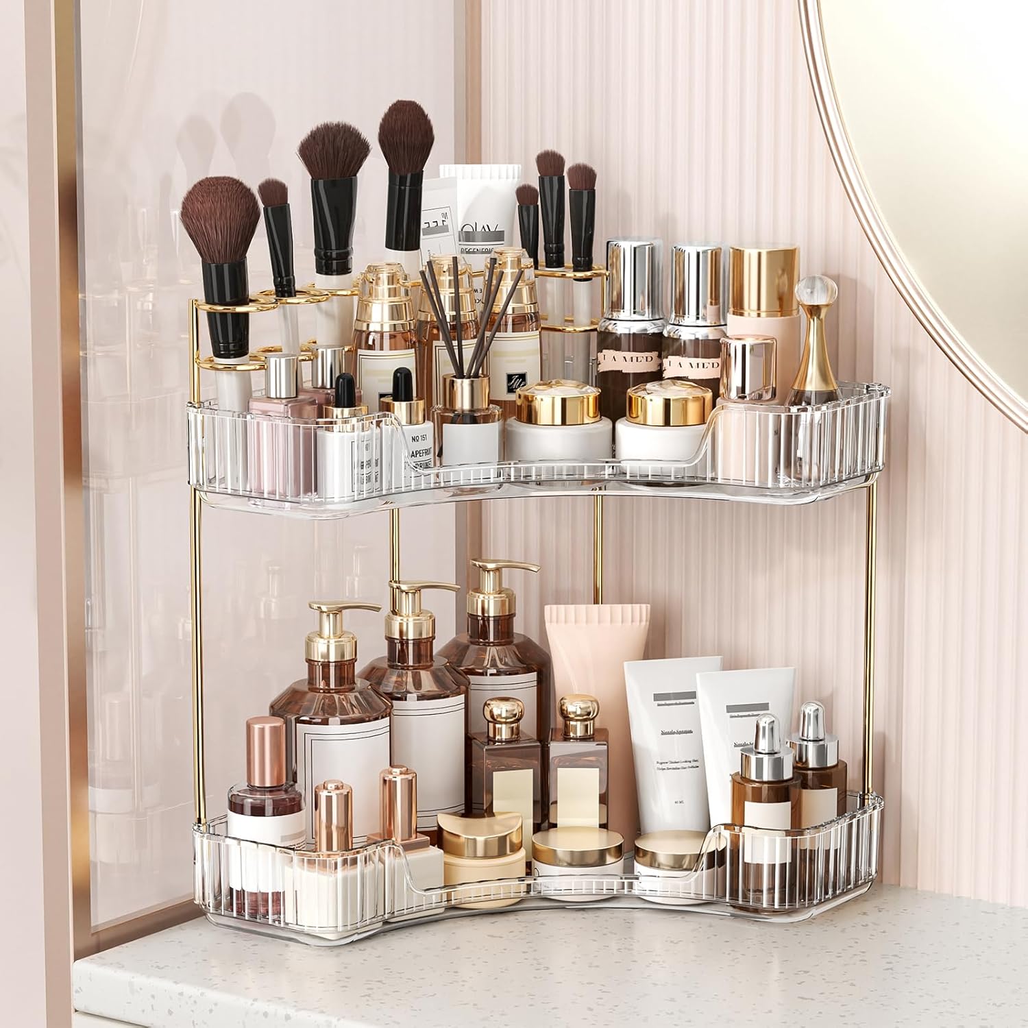 2-Tier Clear Bathroom Organize - огляд і ціна Luxury Skincare Tray