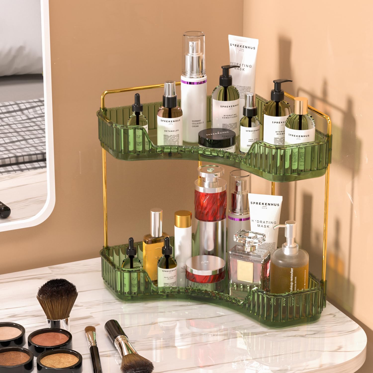 2-Tier Clear Bathroom Organize - огляд і ціна Luxury Skincare Tray